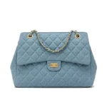 Large-capacity quilted denim bag for women