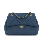 Large-capacity quilted denim bag for women