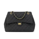 Large-capacity quilted denim bag for women