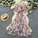 French high-end temperament dress women's - pink