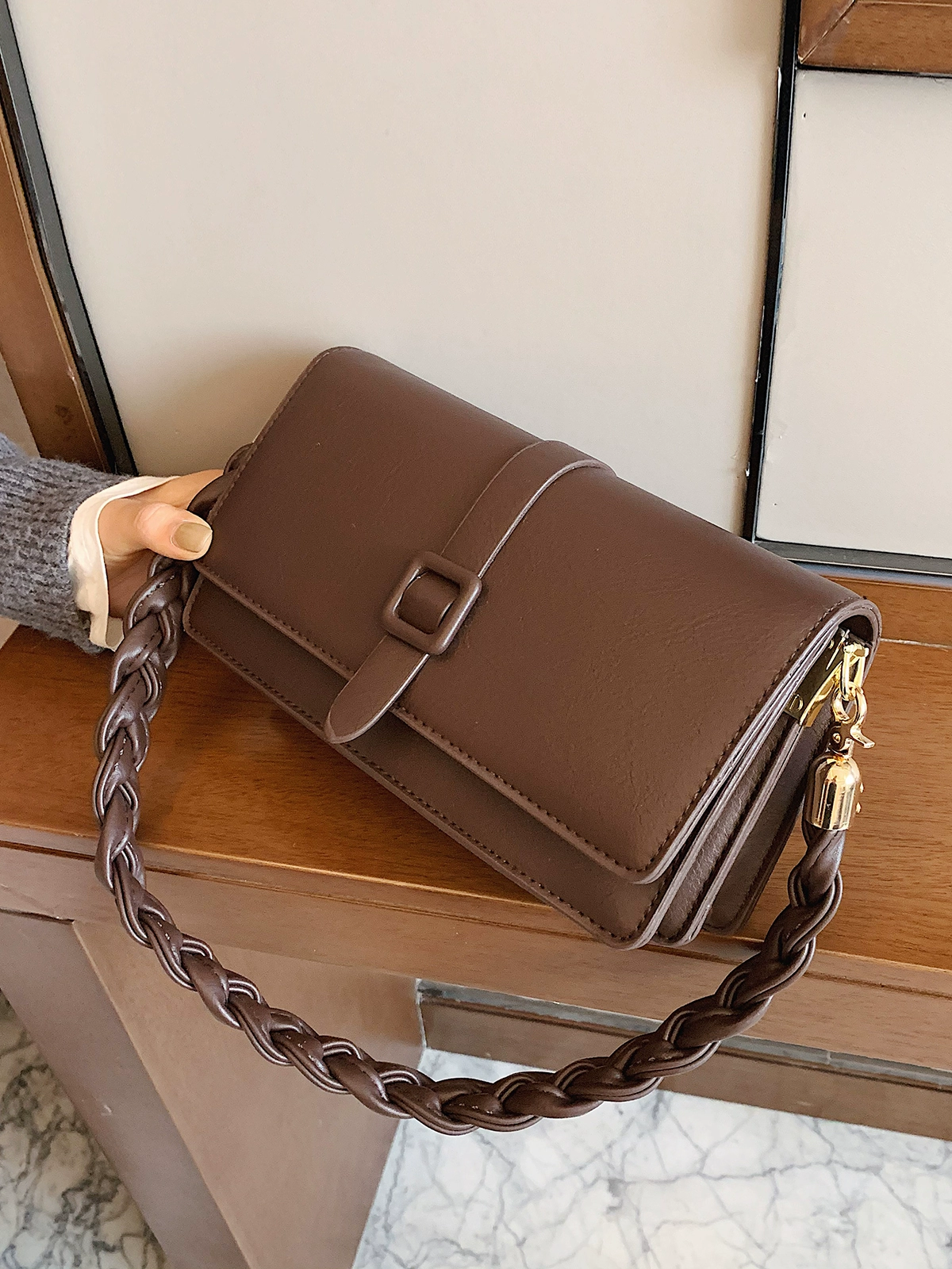 Single shoulder fashion small square bag - Image 3