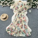 French high-end temperament dress women's - yellow