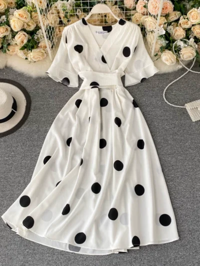 Strap waist slimming retro over-the-knee platycodon skirt summer