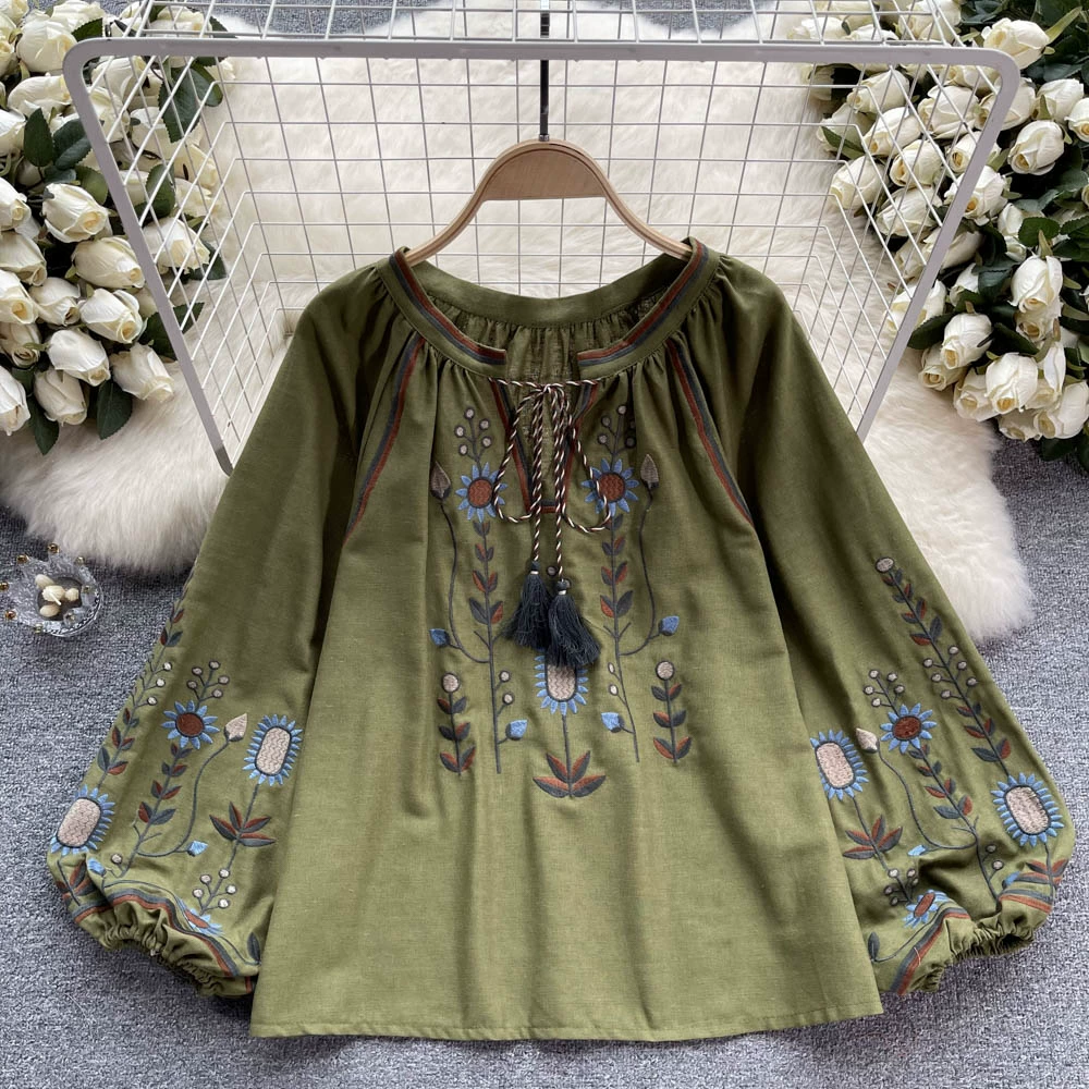 Loose casual French chic babydoll shirt - Image 2