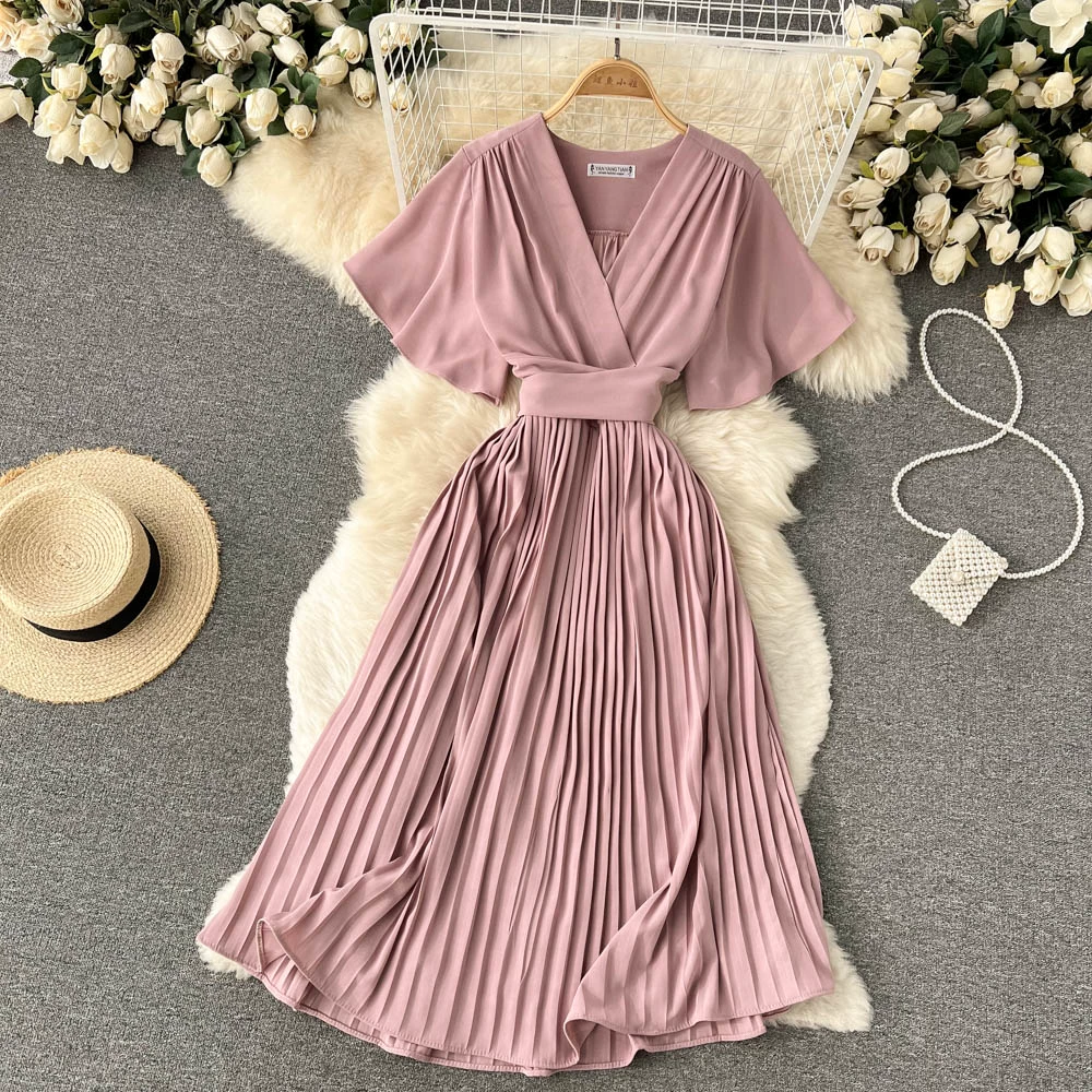 French pleated slim long resort-style chiffon pleated long skirt - Image 7