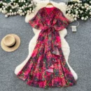 French high-end temperament dress women's - red