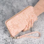 New long zipper clutch/phone bag, stylish embossed leather wallet - Image 6