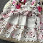 French retro elegant lace splicing printed waist-cinching elegant dress - Image 11