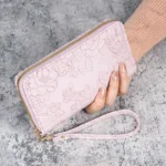 New long zipper clutch/phone bag, stylish embossed leather wallet - Image 7