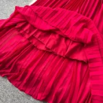 Three-dimensional lace lantern sleeve strap waist slimming pleated dress - Image 9