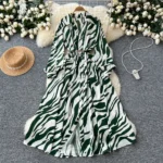 Autumn French retro print dress for women - Image 7