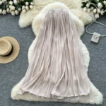 Korean style simple high-waisted mesh skirt - Image 2