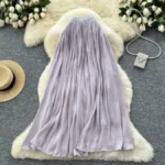 Korean style simple high-waisted mesh skirt - Image 10