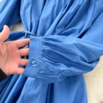 Women's ethnic-style travel and vacation dress, long sleeves, bohemian retro design, embroidered, loose, full skirt - Image 5