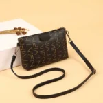 New color-block digital print zipper crossbody small square bag coin purse casual mobile phone bag