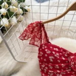 Backless waist-cinching floral dress, fairy-like long skirt - Image 5