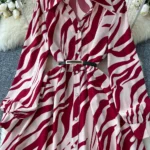 Autumn French retro print dress for women - Image 11