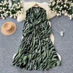 Autumn French retro print dress for women - Image 2