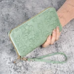New long zipper clutch/phone bag, stylish embossed leather wallet - Image 2