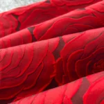 One-shoulder patchwork waist jacquard large swing puffy dress - Image 4