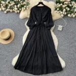 Crochet embroidery strap waist waist royal sister light luxury temperament long skirt - Image 6