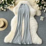 Summer style, high-waisted, slim fit, casual, versatile, slightly flared long pants - Image 8