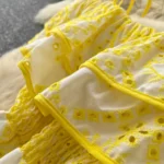 French scheming design one-shoulder strap ruffled patchwork waist dress - Image 5