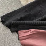 French Hepburn style elegant knitted patchwork gradient pleated slim waist full skirt dress - Image 4