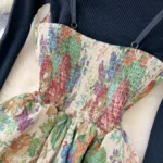 Court-style retro jacquard embroidered slip dress - Image 4