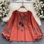 Loose casual French chic baby doll shirt - Image 2