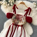 French retro niche design embroidered slip dress - Image 8