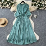 Crochet embroidery strap waist waist royal sister light luxury temperament long skirt - Image 10