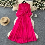 Crochet embroidery strap waist waist royal sister light luxury temperament long skirt - Image 9