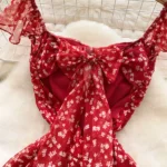 Backless waist-cinching floral dress, fairy-like long skirt - Image 6