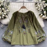 Loose casual French chic baby doll shirt