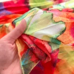 V-neck trumpet sleeves slimming temperament printed chiffon dress - Image 9