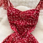 Backless waist-cinching floral dress, fairy-like long skirt - Image 9