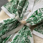 Retro elegant lace embroidery waist long dress - Image 6