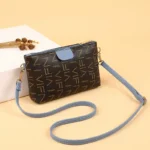 New color-block digital print zipper crossbody small square bag coin purse casual mobile phone bag - Image 2