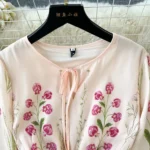 Long-sleeved positioning printed waist-length dress - Image 4