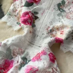 French retro elegant lace splicing printed waist-cinching elegant dress - Image 8