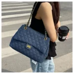Large-capacity quilted denim bag for women - Image 6