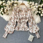 Chiffon long-sleeved shirt for women