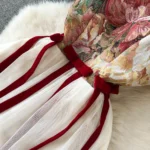 French retro niche design embroidered slip dress - Image 3