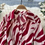 Autumn French retro print dress for women - Image 8