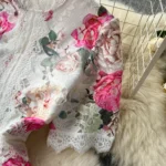 French retro elegant lace splicing printed waist-cinching elegant dress - Image 9