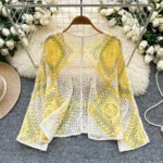 Bohemian Long Sleeve Knit Cardigan - Image 4